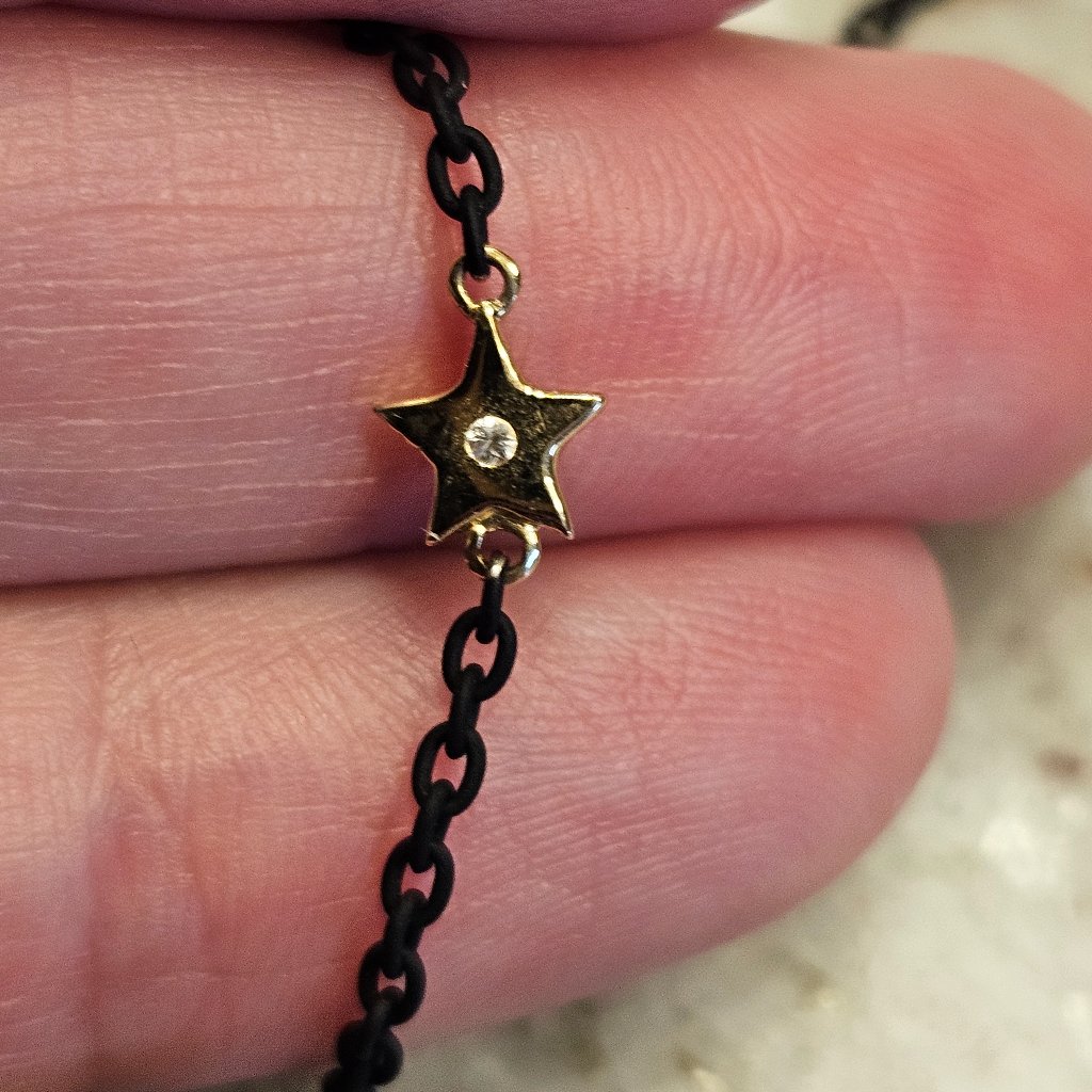 Rare Monica Rich Kosann Dream Crescent Moon Star Sapphire 925 Charm Necklace — image 5 of 8
